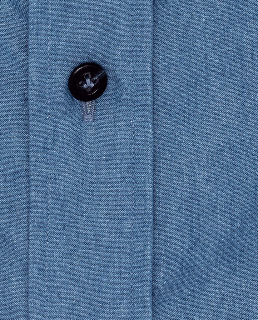 Albiate Mid Blue Washed Denim Cotton Twill