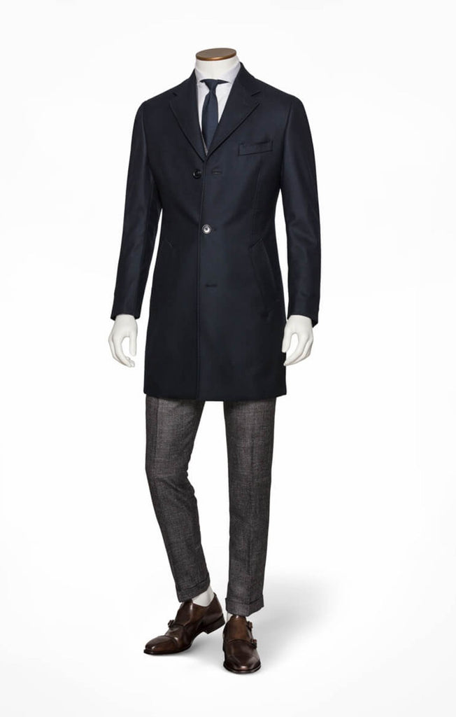 Loro Piana Lightweight Bonded Tropical Stormsystem Navy Wool & Silk Stretch