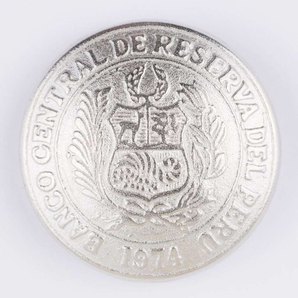 B4. Blazer Buttons Vintage Silver Banco Central De Reserva Del Peru