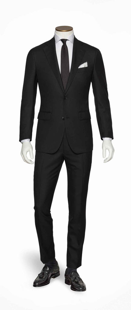 Paulo Oliveira Black Faille Wool Blend Stretch