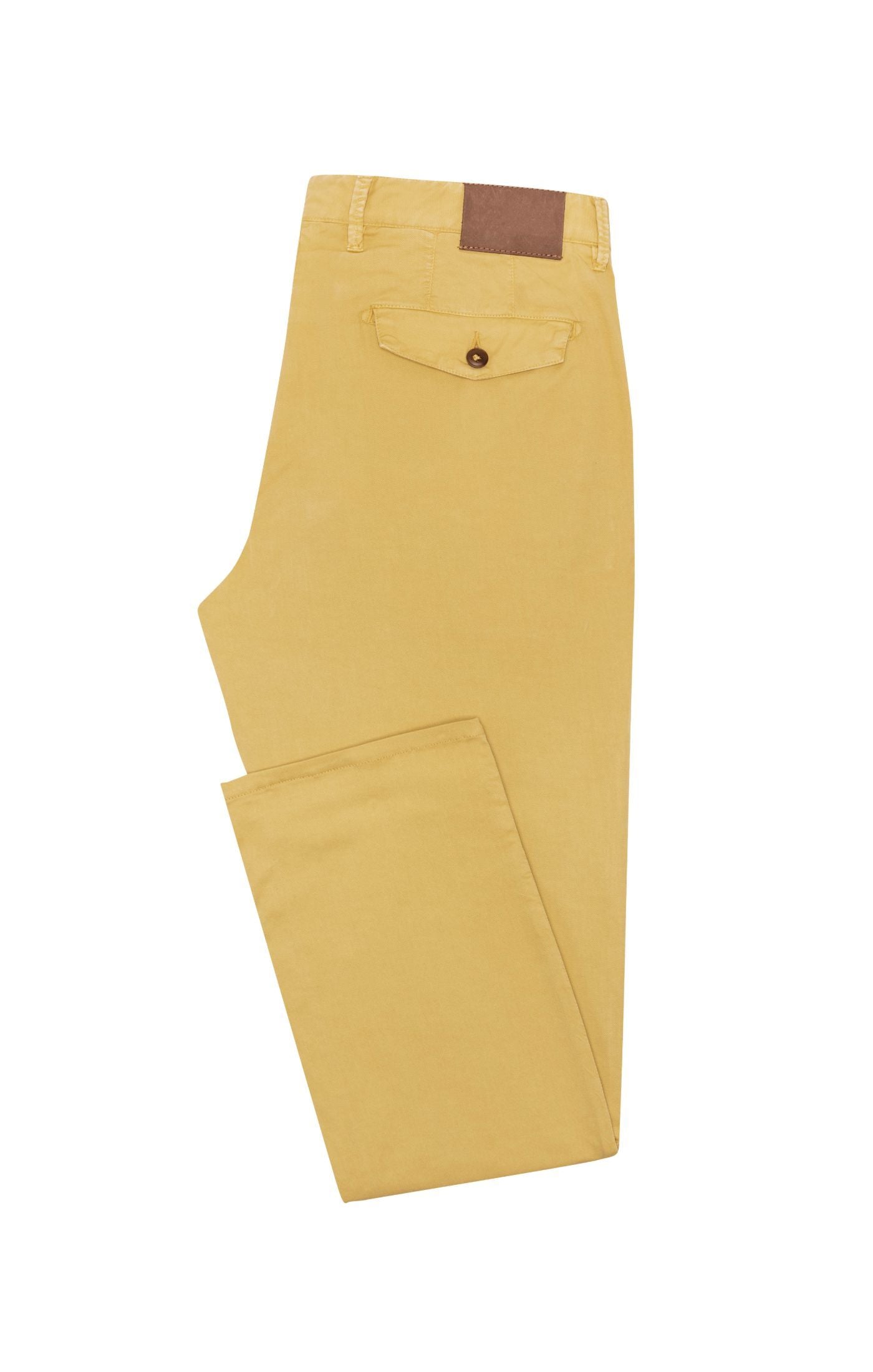 Cotton Mustard Yellow Garment Dyed Stretch Fine Twill