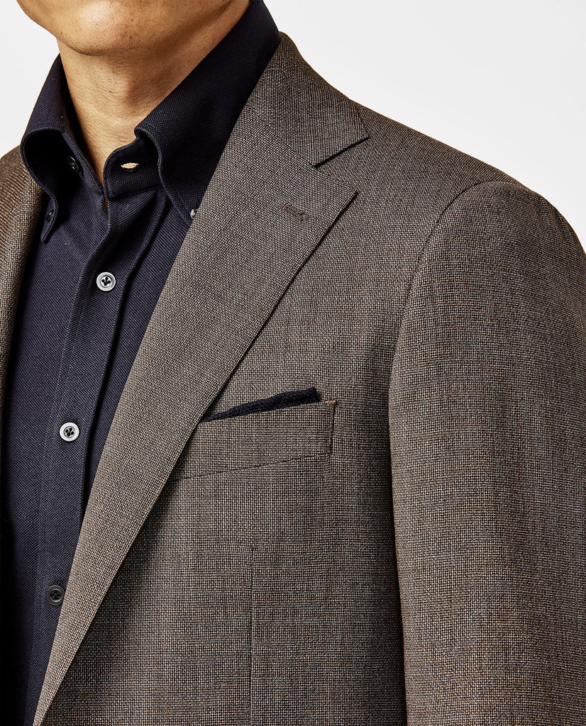 Drago Cedar Brown S130 Mouliné Merino Wool