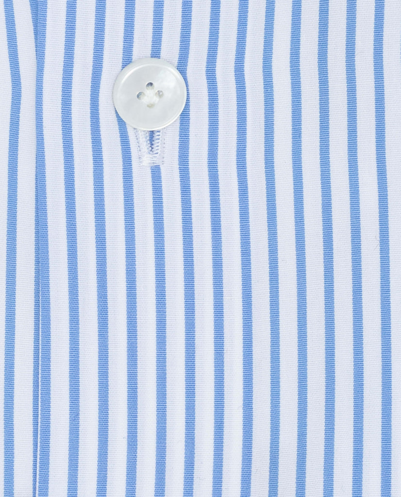 Albini Cobalt Blue Stripe Poplin Cotton 365 Easy Care Cotton