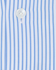 Albini Cobalt Blue Stripe Poplin Cotton 365 Easy Care Cotton