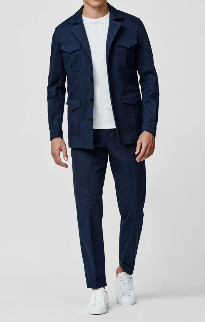 Olimpias Dark Blue Stretch Cotton Twill