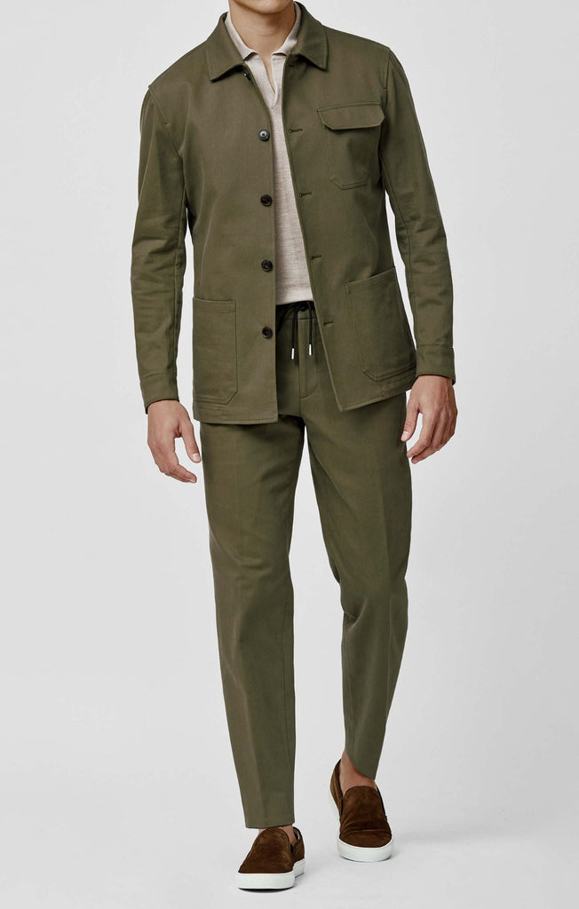 Olimpias Olive Heavy Cotton Stretch Twill