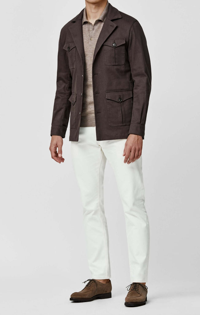 Olimpias Dark Brown Heavy Cotton Stretch Twill