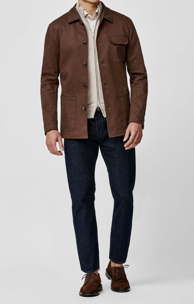 Olimpias Chestnut Brown Heavy Cotton Stretch Twill