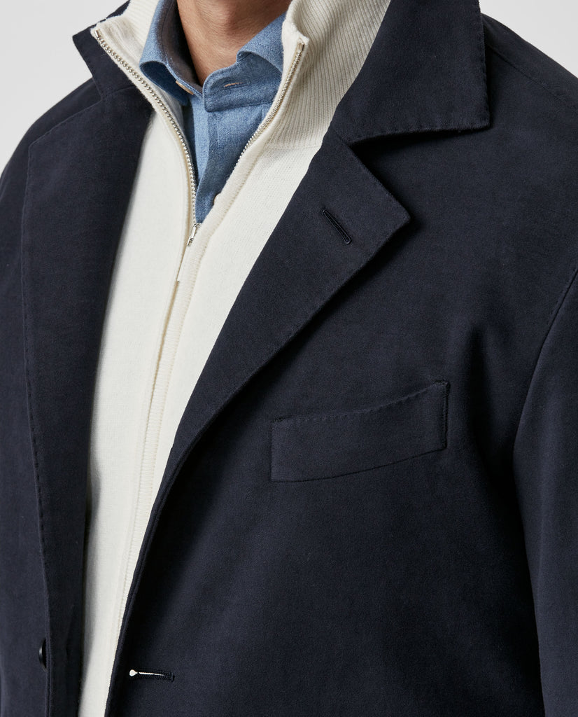 Olimpias Midnight Blue Lightweight Stretch Cotton Moleskin