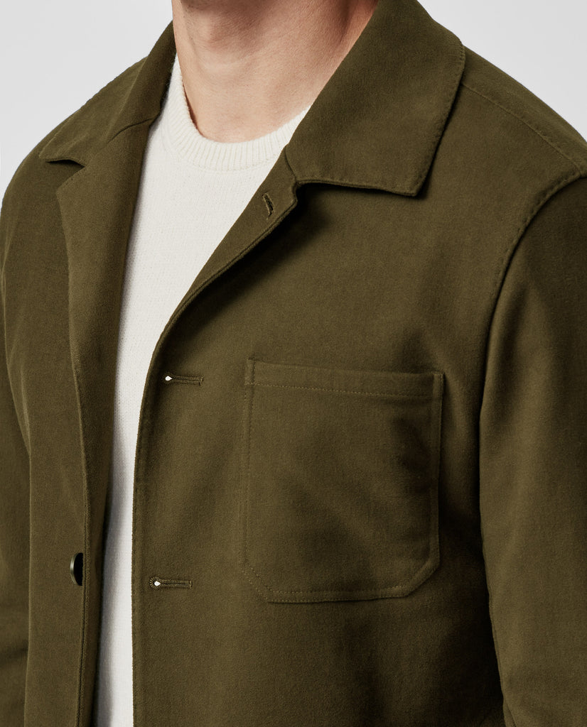 Olimpias Dark Olive Lightweight Stretch Cotton Moleskin