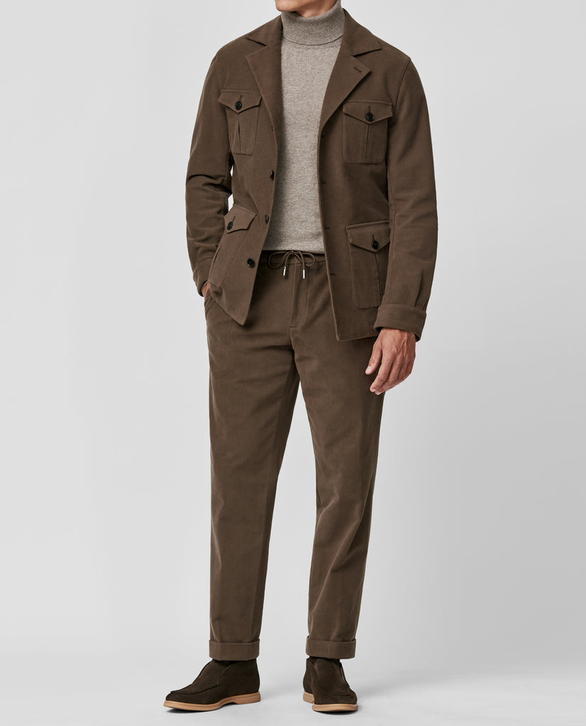 Olimpias Oak Brown Lightweight Stretch Cotton Moleskin