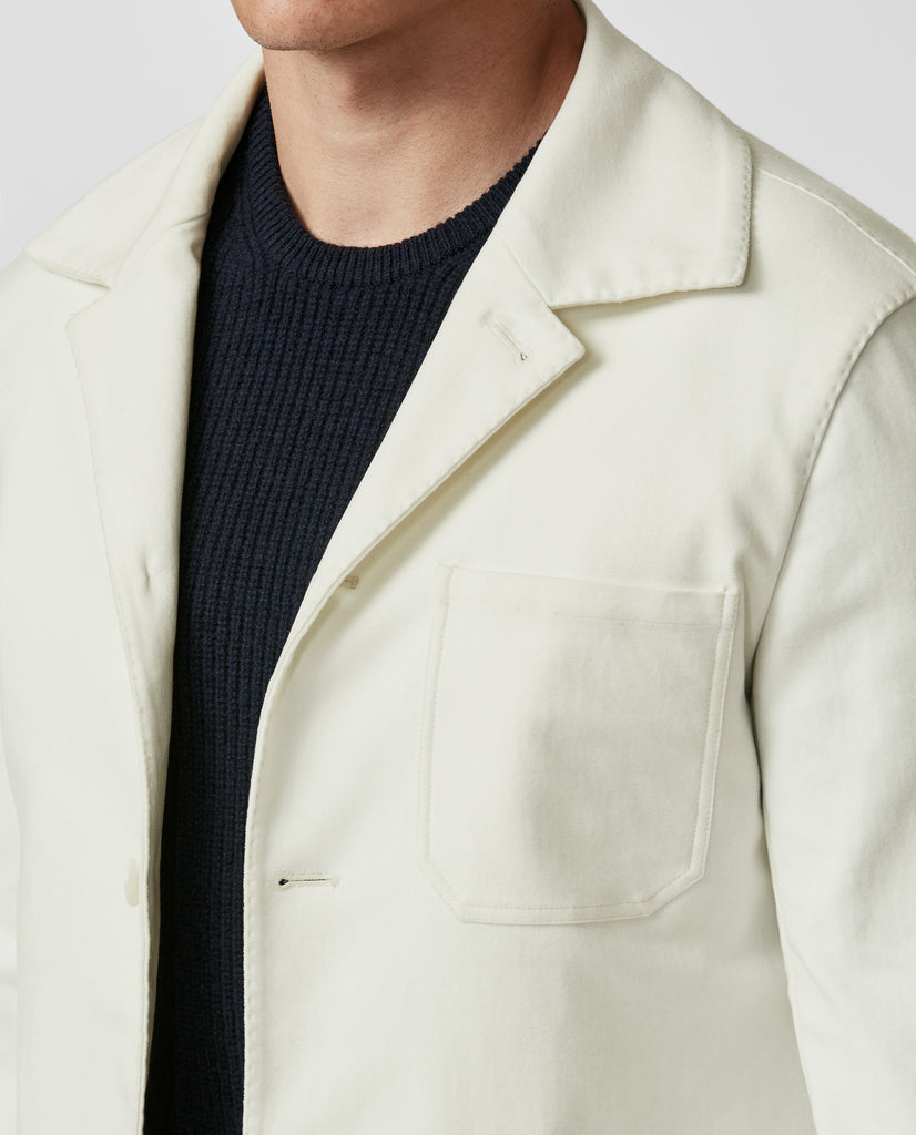 Olimpias Off White Lightweight Stretch Cotton Moleskin