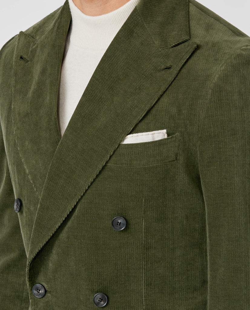 Olimpias Dark Olive Cotton & Lyocell Corduroy Stretch