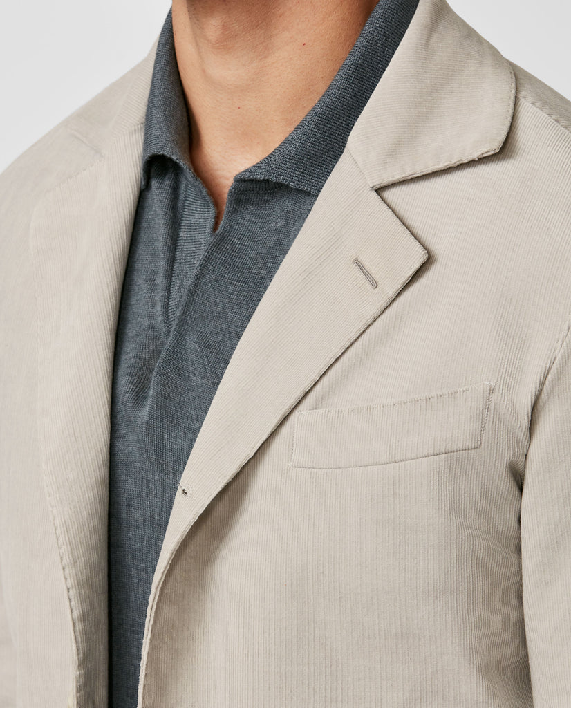 Olimpias Light Grey Cotton & Lyocell Corduroy Stretch