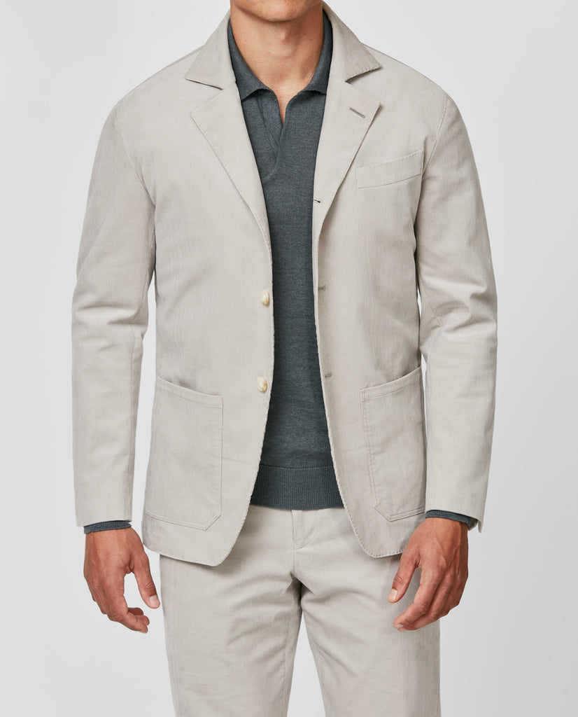 Olimpias Light Grey Cotton & Lyocell Corduroy Stretch