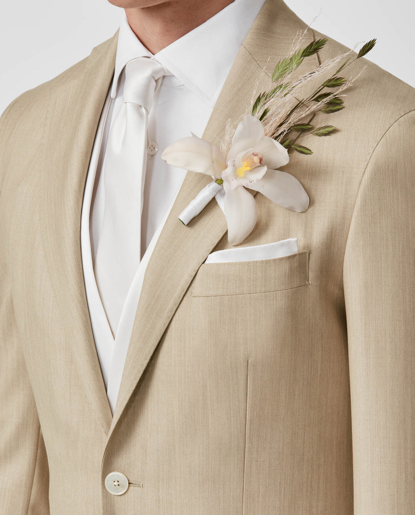 Angelico 365 Doppio Ritorto S130 Merino Wool Sand Twill Mélange