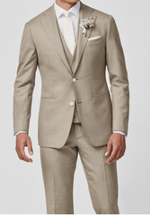 Angelico 365 Doppio Ritorto S130 Merino Wool Light Taupe Twill Mélange