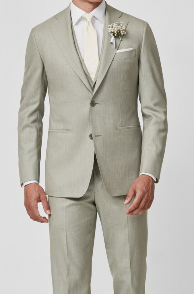 Angelico 365 Doppio Ritorto S130 Merino Wool Smoke Grey Twill Mélange