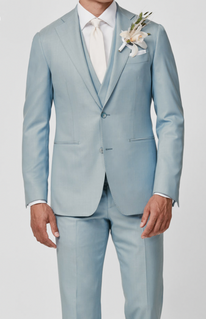 Angelico 365 Doppio Ritorto S130 Merino Wool Light Blue Twill