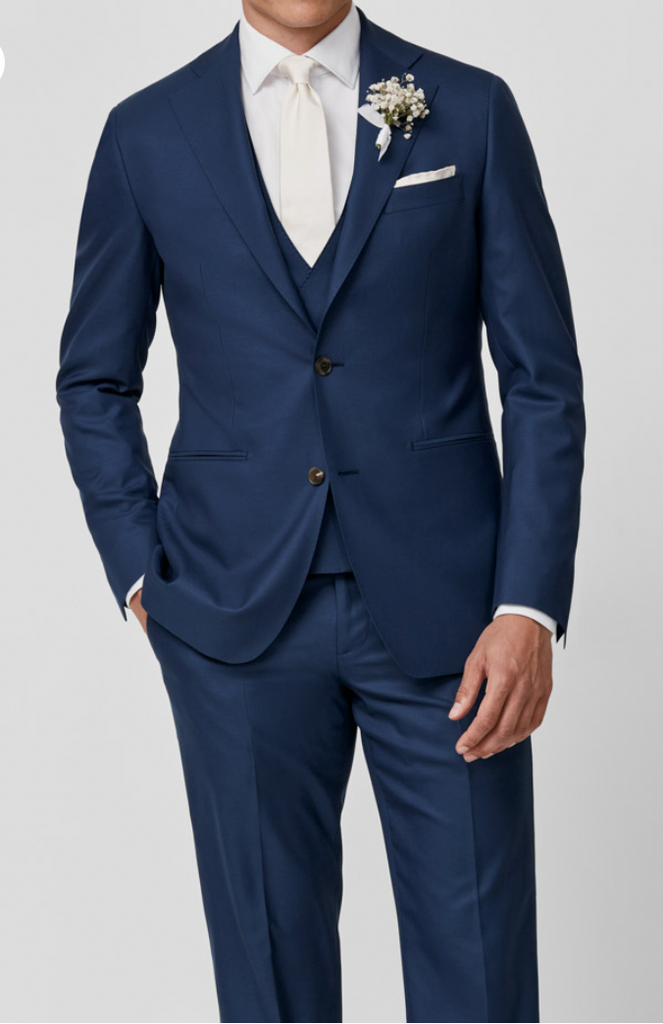 Angelico 365 Doppio Ritorto S130 Merino Wool Royal Blue Twill