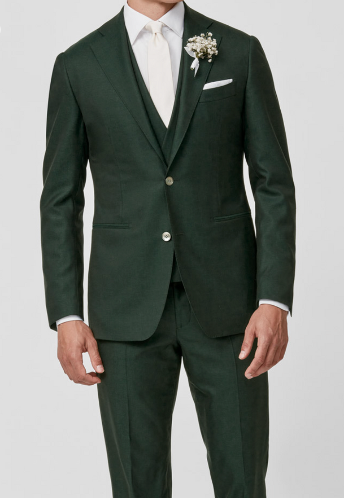 Barberis Canonico 365 Doppio Ritorto S130 Merino Wool Bottle Green Twill
