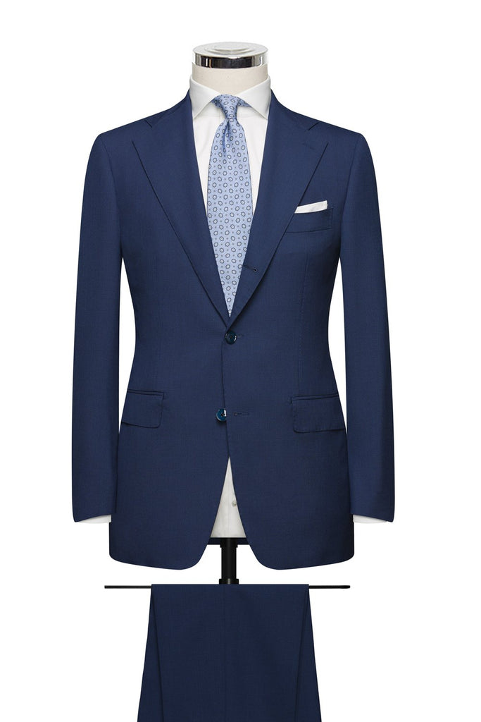 Barberis Canonico Navy Blue Plain Weave S110 Doppio Ritorto Tropical Merino Wool