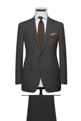Barberis Canonico Charcoal Grey Plain Weave S110 Merino Wool Doppio Ritorto