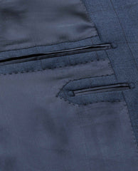 Barberis Canonico Dark Blue Fine Glencheck S130 Doppio Ritorto Merino Wool
