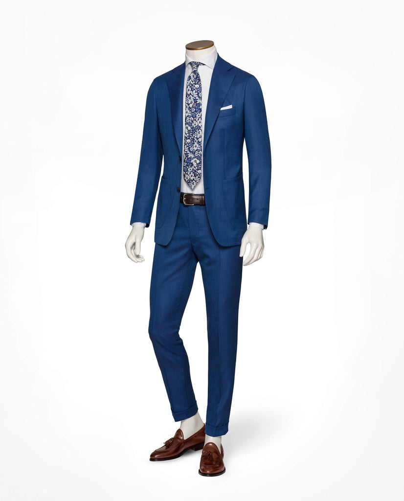 Barberis Canonico Royal Blue S130 Merino Wool Doppio Ritorto Basketweave