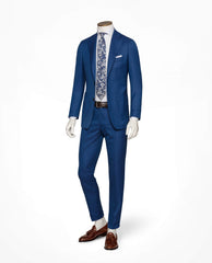 Barberis Canonico Royal Blue S130 Merino Wool Doppio Ritorto Basketweave