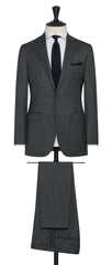 VBC charcoal s130 wool sharkskin with navy stripe Inspiration
