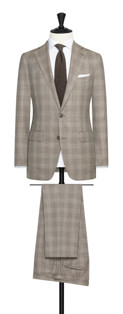 Possen Collection Taupe S130 Wool With Beige Check Inspiration