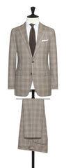 Possen Collection Taupe S130 Wool With Beige Check Inspiration