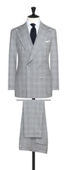 Possen Collection Light Grey S130 Wool With Tonal Check Inspiration