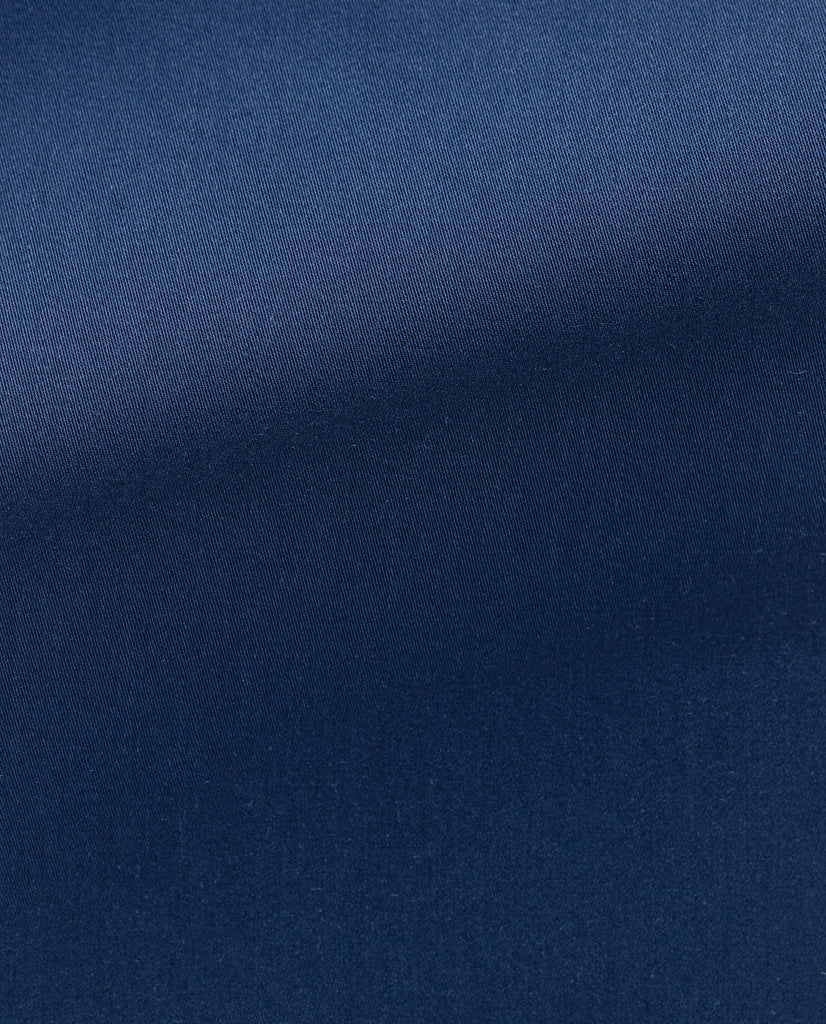 Albini Dark Blue Satin Twill 365 Easy Care Fine Cotton