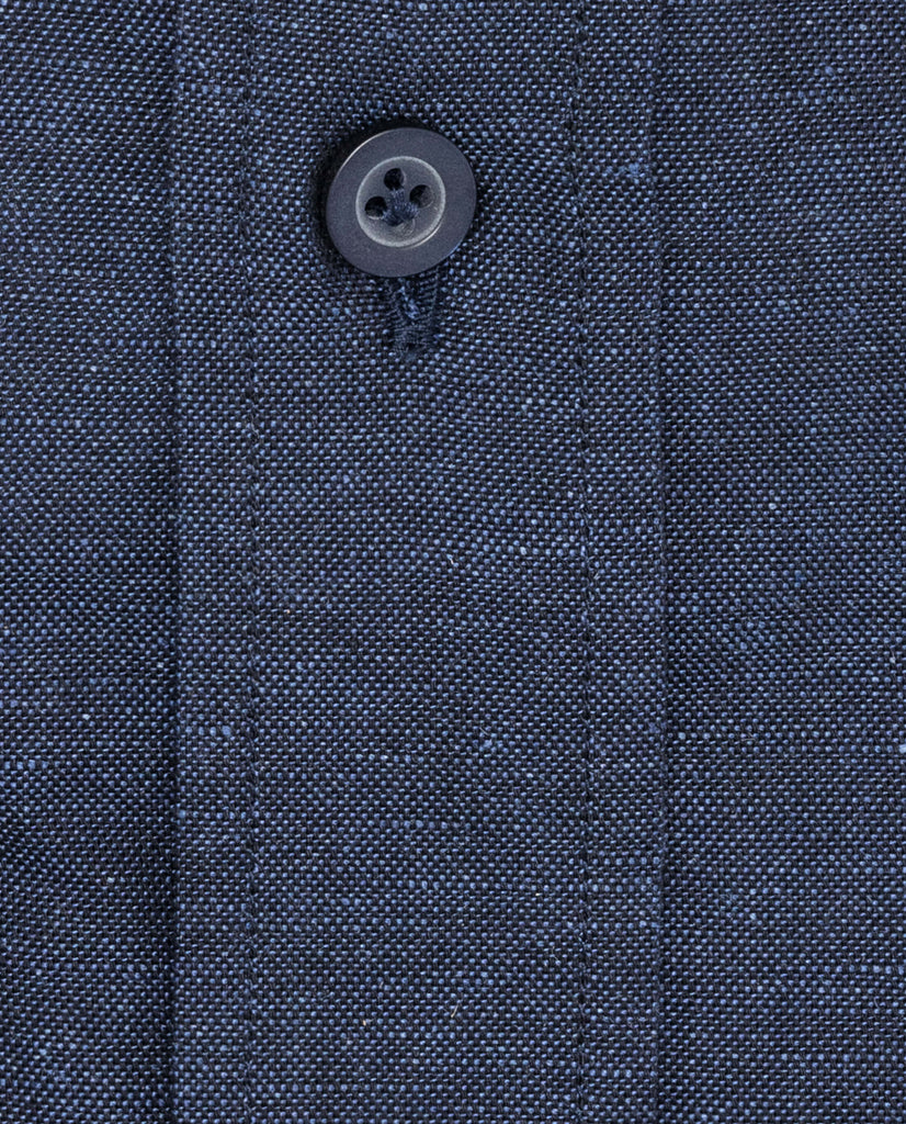 Weba Dark Denim Blue Cotton & Linen Chambray