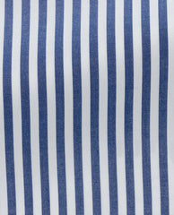 Albini Denim Blue Bengal Stripe Poplin Cotton 365 Easy Care Cotton