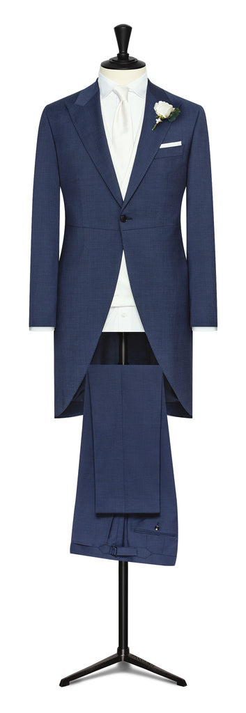 Zignone Neapolitan Blue S100 Merino Wool Twill with Subtle Micro Check