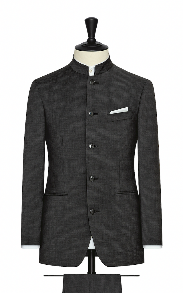 Zignone black s100 wool with subtle micro check Inspiration