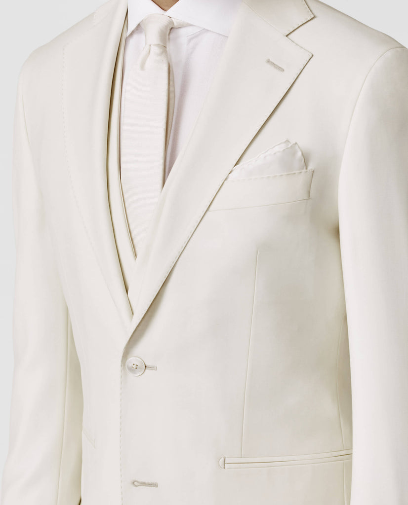 Zignone Off White S100 Merino Wool Faille