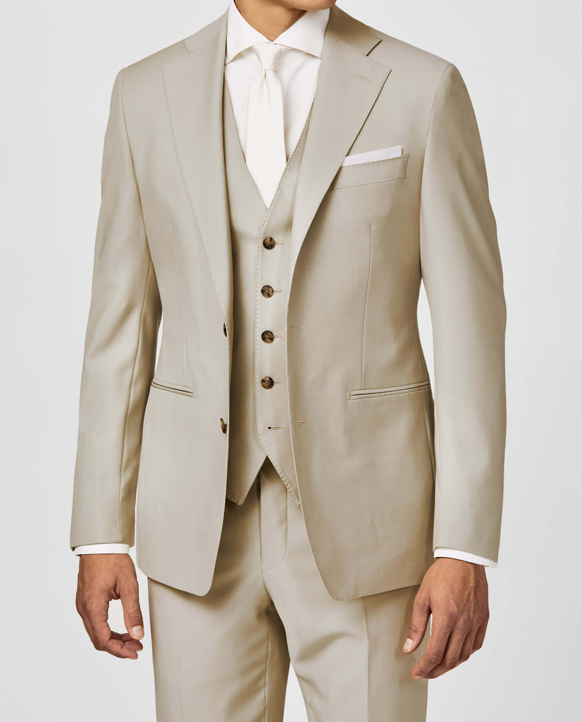 Zignone Sand S100 Merino Wool Faille