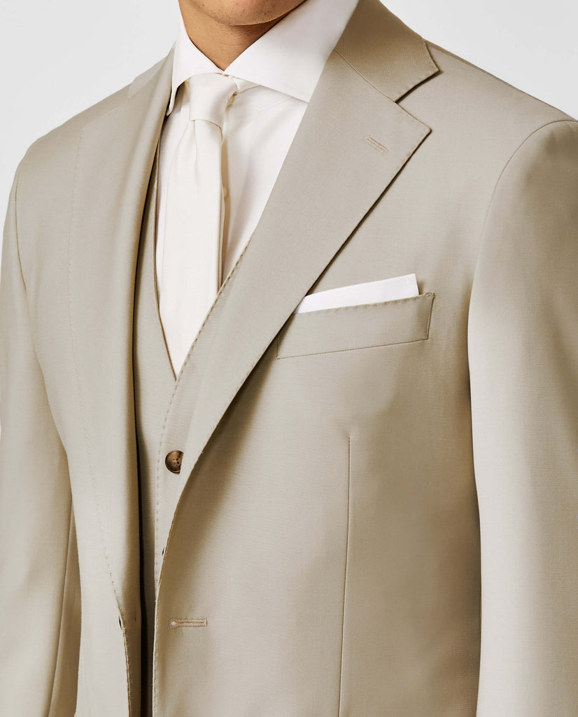 Zignone Sand S100 Merino Wool Faille