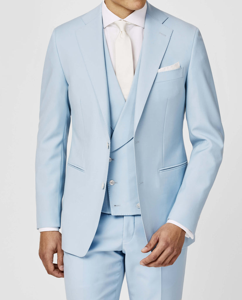 Zignone Pastel Blue S100 Merino Wool Faille