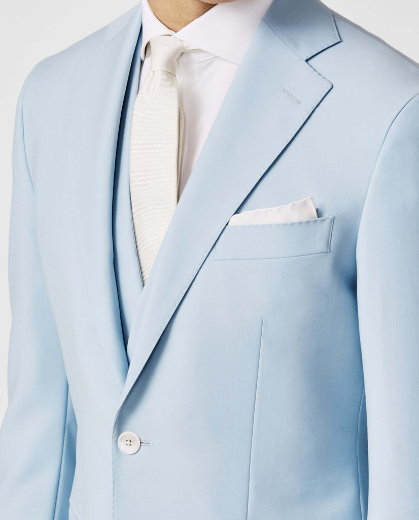 Zignone Pastel Blue S100 Merino Wool Faille