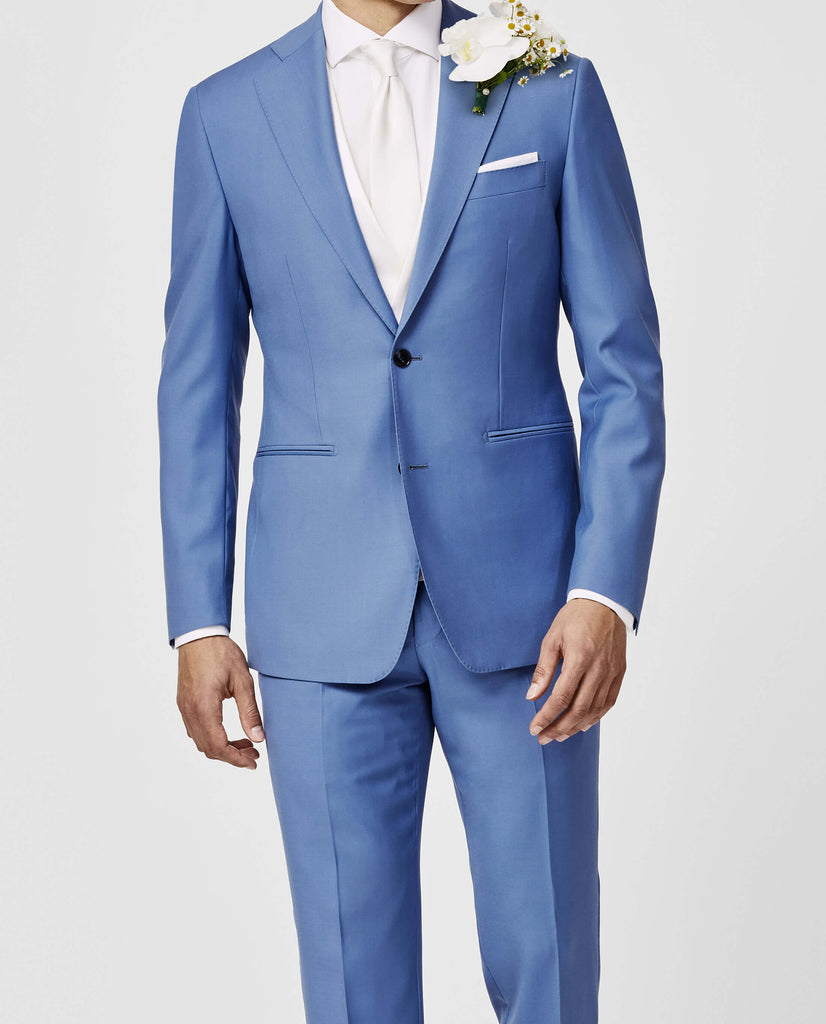 Zignone Dusty Blue S100 Merino Wool Faille