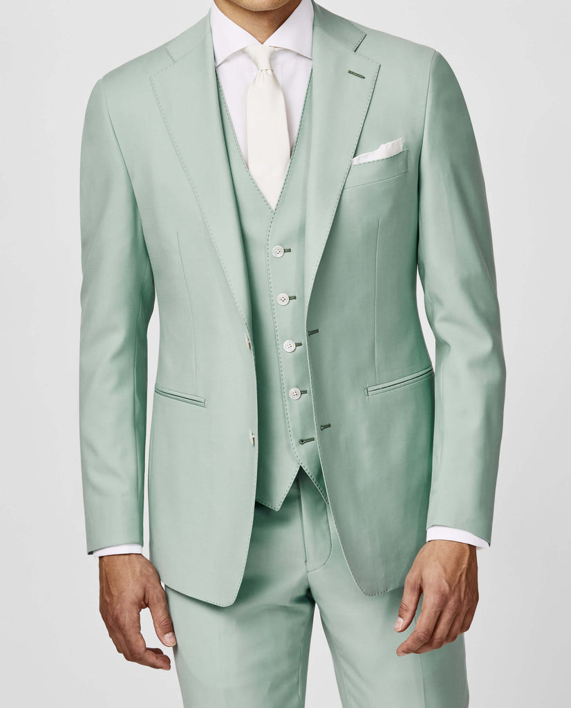 Zignone Mint Green S100 Merino Wool Faille