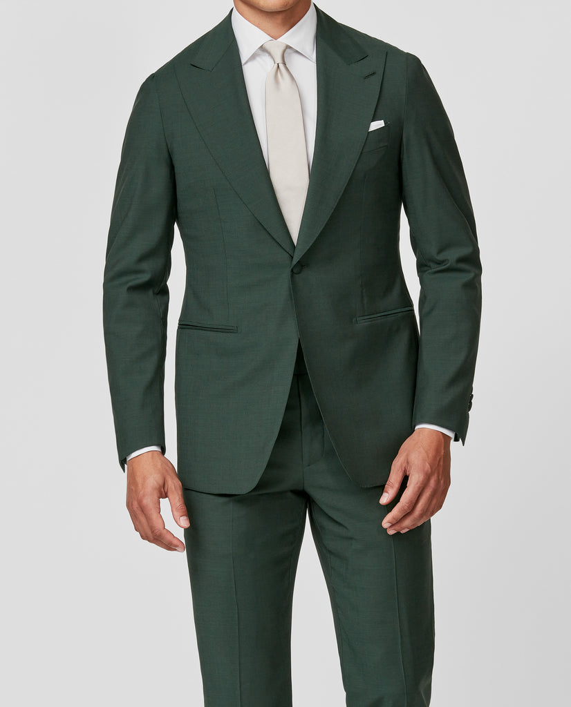 Angelico Bottle Green Solaro S100 Tropical Wool