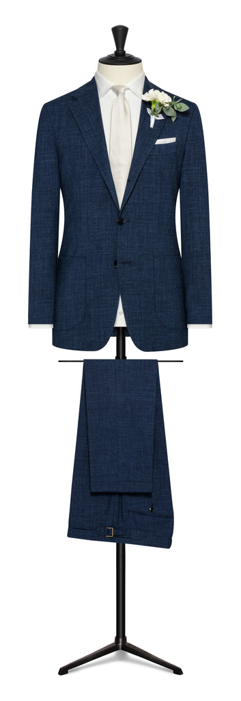 Paulo Oliveira Dark Blue Wool & Linen Stretch