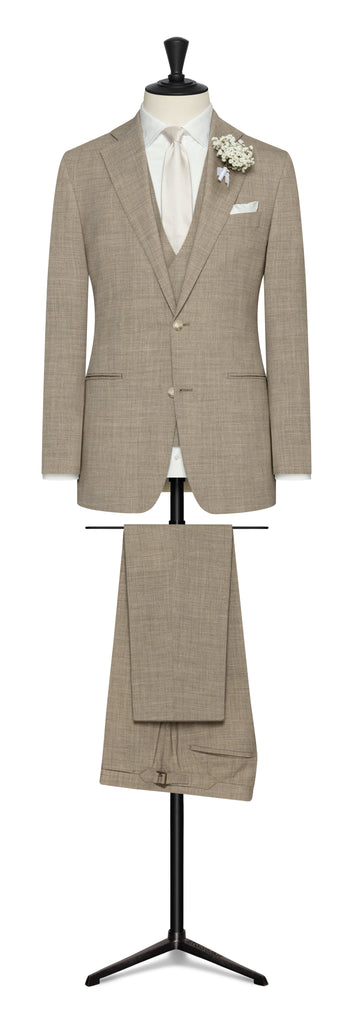 Paulo Oliveira Light Taupe Wool & Linen Stretch