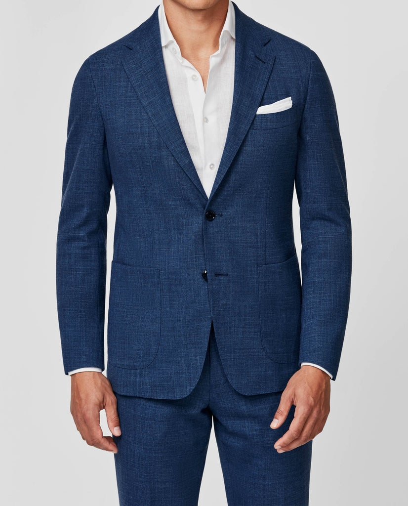 Paulo Oliveira Twilight Blue Wool & Linen Stretch